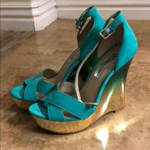 I•N•C Sea Green Wedge Heels